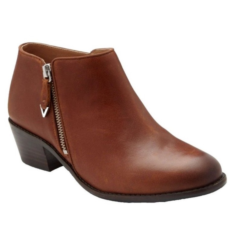 VIONIC Jolene Burnished Toe Leather Ankle Boots Sz 10